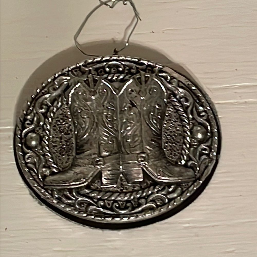 Montana Silversmiths Silver Cowboy Boots Ornament